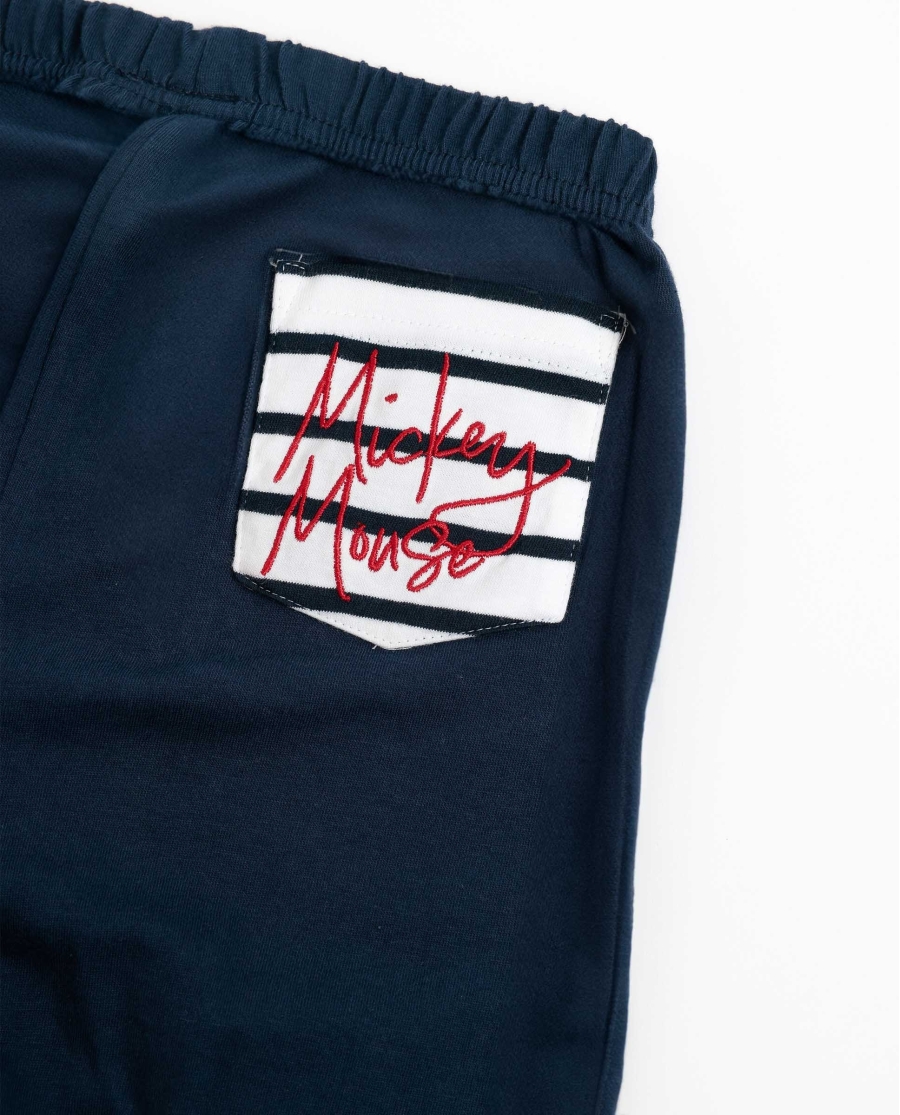 DISNEY Pijama Manga Larga Mickey Patch para Niña MARINO