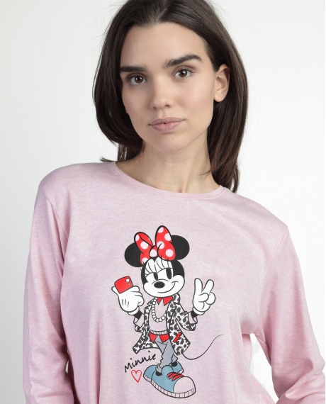DISNEY Pijama Manga Larga Minnie Skin para Mujer ROSA 2
