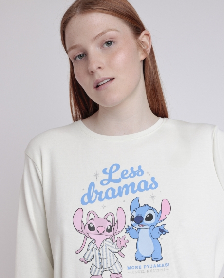 DISNEY Pijama Manga Larga Stitch Pyjamas para Mujer MENTA 2