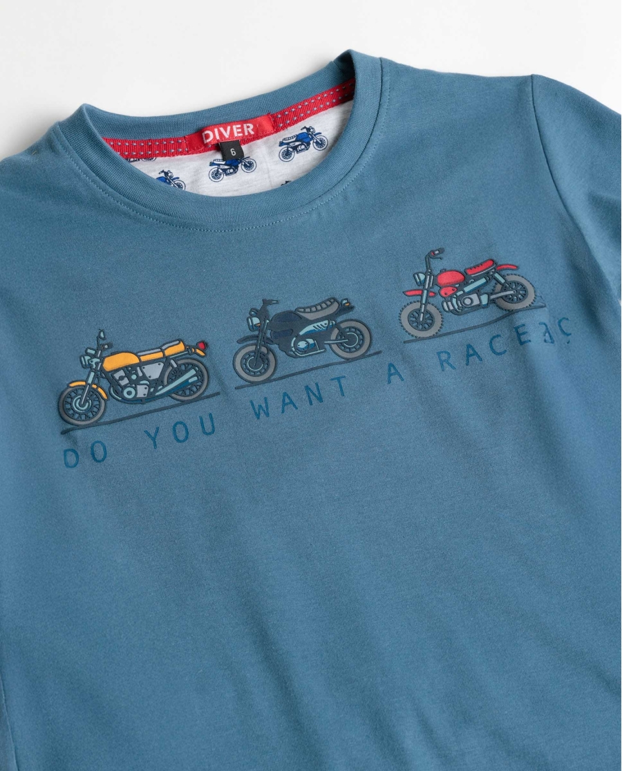 DIVER Pijama Manga Corta Race para Niño AZUL DIVER Pijama Manga Corta Race para Niño AZUL
