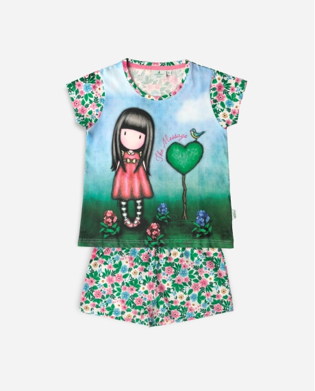 SANTORO Pijama Manga Corta The Message para Niña MULTICOLOR