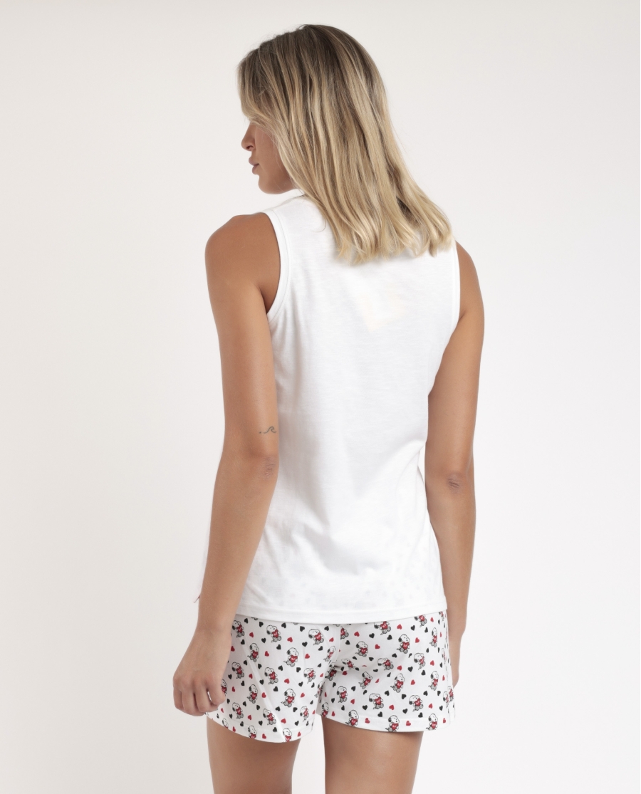 PEANUTS Pijama Sin Mangas In My Heart para Mujer BLANCO PEANUTS Pijama Sin Mangas In My Heart para Mujer BLANCO