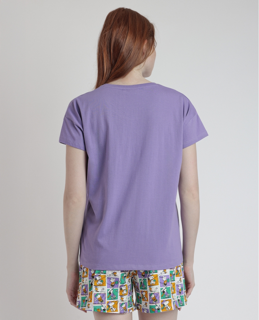PEANUTS Pijama Manga Corta Good Grief para Mujer VIOLETA PEANUTS Pijama Manga Corta Good Grief para Mujer VIOLETA