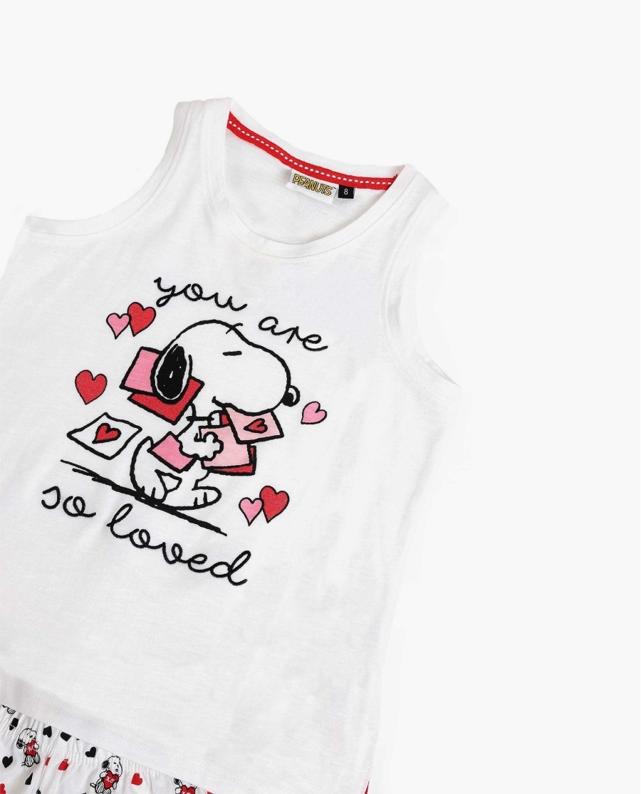 PEANUTS Pijama Sin Mangas In My Heart para Niña BLANCO PEANUTS Pijama Sin Mangas In My Heart para Niña BLANCO