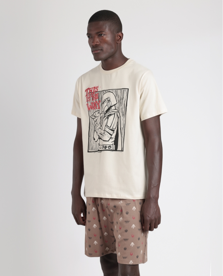 STAR WARS Pijama Manga Corta Lino Cut para Hombre CRUDO STAR WARS Pijama Manga Corta Lino Cut para Hombre CRUDO