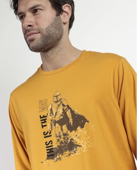 STAR WARS MANDALORIAN Pijama Manga Larga This Is The Way para Hombre OCRE 2