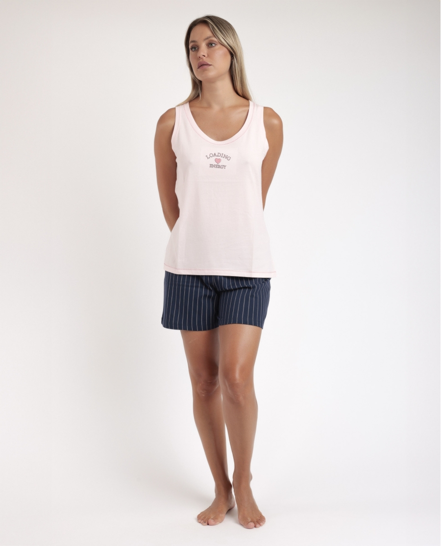 STAY AT HOME Pijama Sin Mangas Loading Energy para Mujer PETALO STAY AT HOME Pijama Sin Mangas Loading Energy para Mujer PETALO