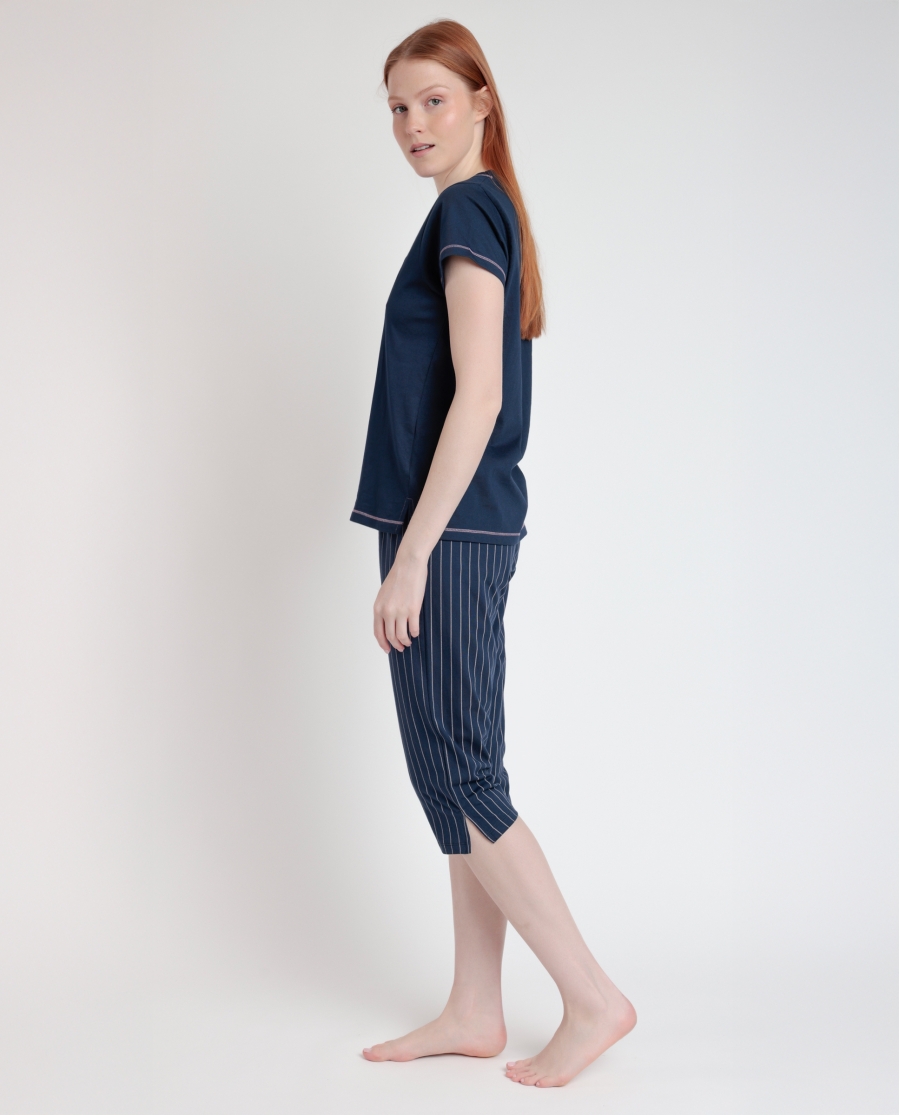 STAY AT HOME Pijama Manga Corta Loading Energy para Mujer MARINO STAY AT HOME Pijama Manga Corta Loading Energy para Mujer MARINO