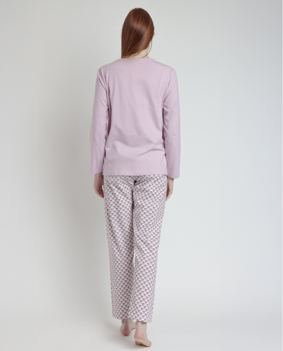 STAY AT HOME Pijama Manga Larga Greek Style para Mujer MALVA