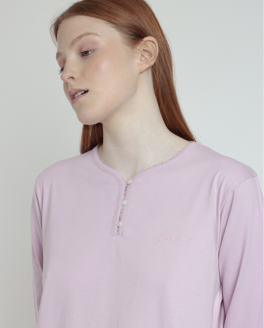 STAY AT HOME Pijama Manga Larga Greek Style para Mujer MALVA