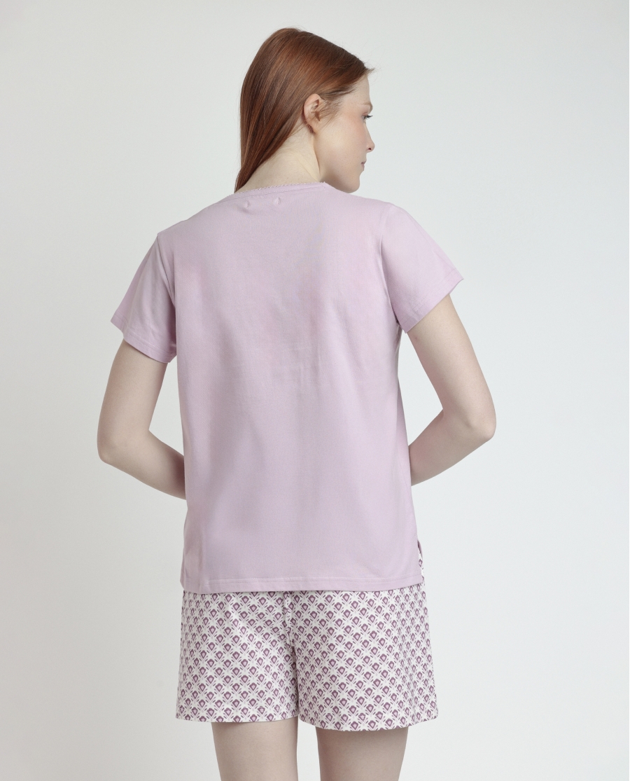 STAY AT HOME Pijama Manga Corta Greek Style para Mujer MALVA