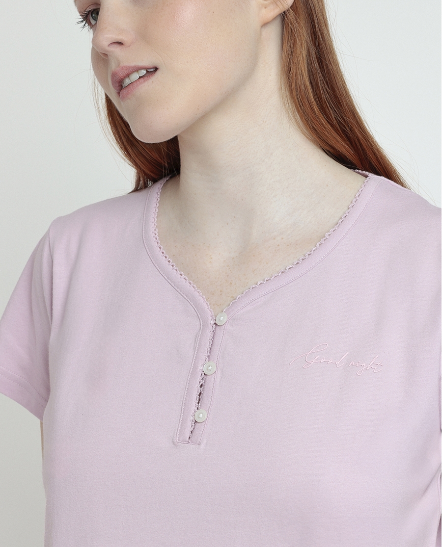 STAY AT HOME Pijama Manga Corta Greek Style para Mujer MALVA