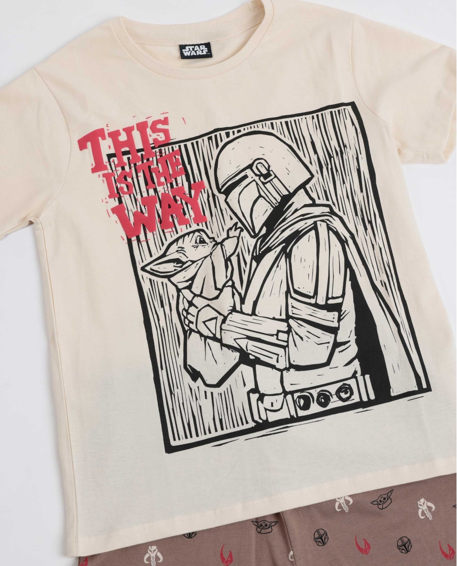 STAR WARS Pijama Manga Corta Lino Cut para Niño CRUDO STAR WARS Pijama Manga Corta Lino Cut para Niño CRUDO