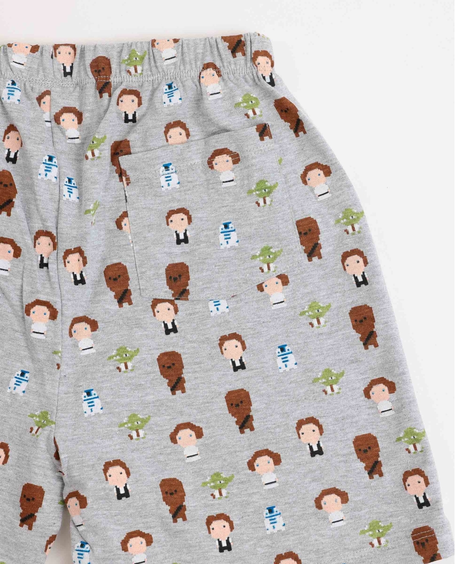 STAR WARS Pijama Manga Corta Pixel Wars para Niño NARANJA