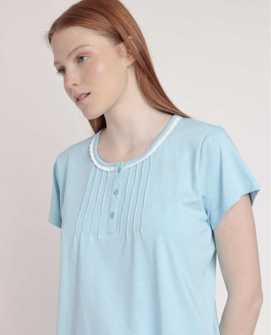 ADMAS CLASSIC Pijama Manga Corta Spring Leaves para Mujer AZUL ADMAS CLASSIC Pijama Manga Corta Spring Leaves para Mujer AZUL