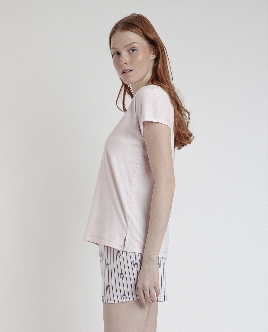 ADMAS Pijama Manga Caída Beach Life para Mujer ROSA ADMAS Pijama Manga Caída Beach Life para Mujer ROSA