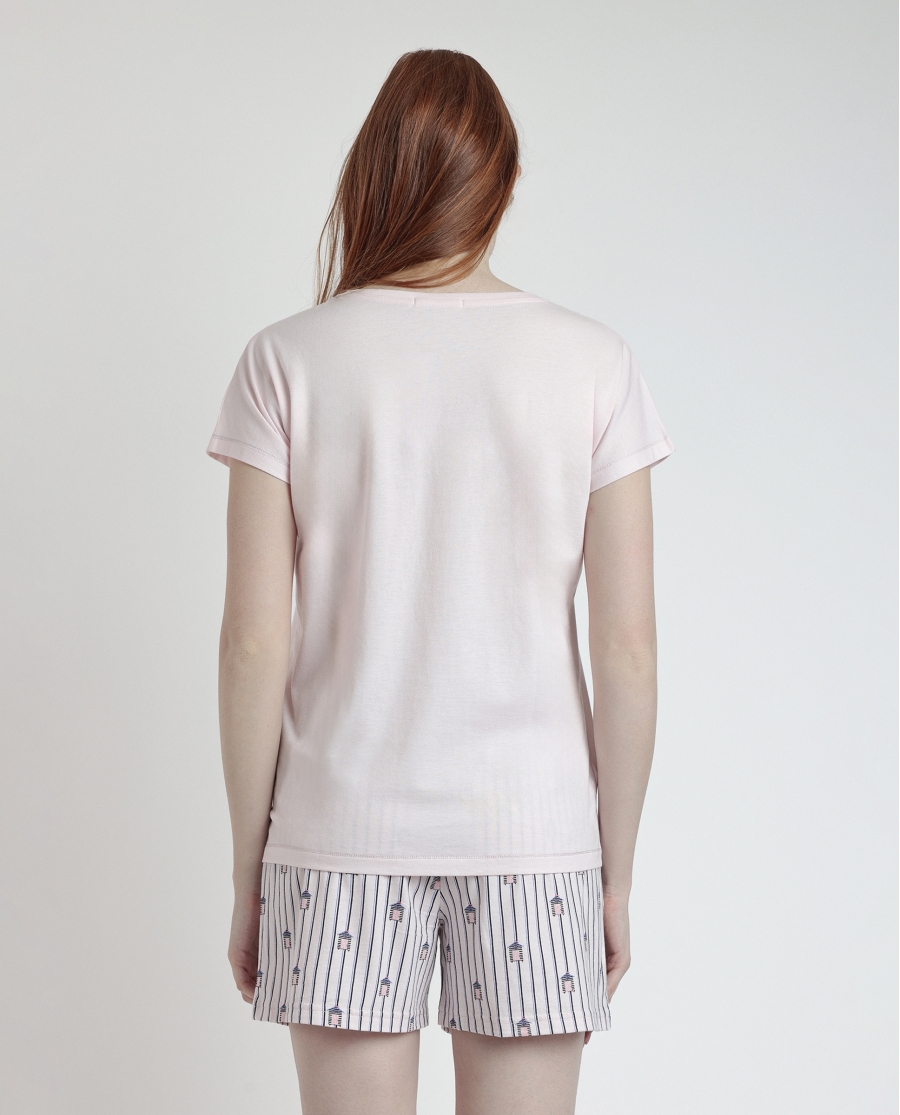 ADMAS Pijama Manga Caída Beach Life para Mujer ROSA ADMAS Pijama Manga Caída Beach Life para Mujer ROSA