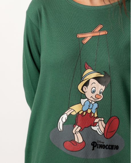 DISNEY Pijama Manga Larga Puppet Boy para Mujer VERDE 2