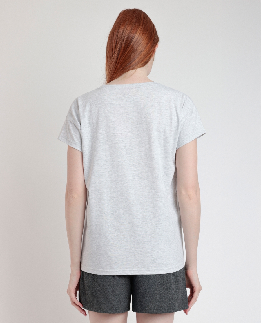 BARBIE Pijama Manga Corta Forever Icon para Mujer GRIS JASPE BARBIE Pijama Manga Corta Forever Icon para Mujer GRIS JASPE