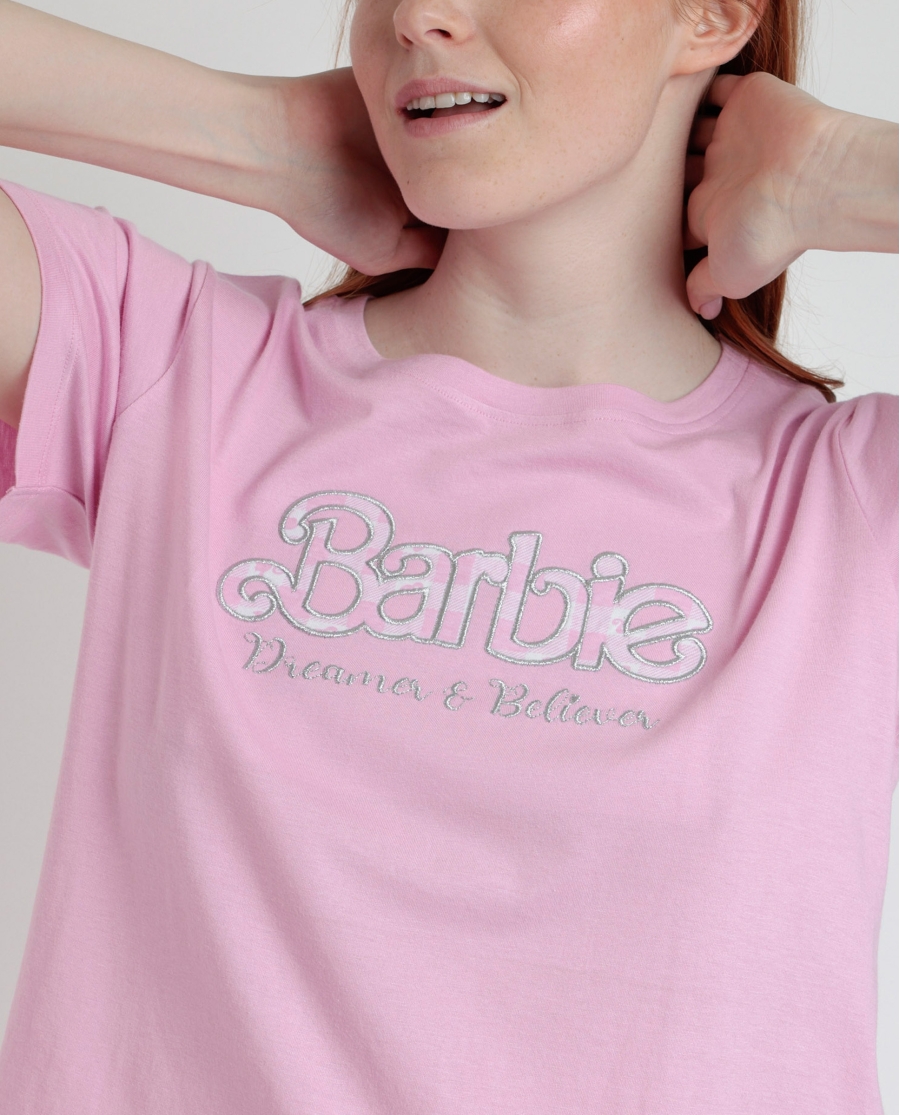 BARBIE Pijama Manga Corta Vichy World para Mujer ROSA BARBIE Pijama Manga Corta Vichy World para Mujer ROSA