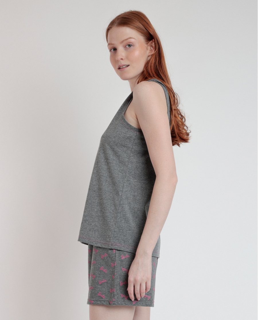BARBIE Pijama Sin Mangas Driven To Succeed para Mujer GRIS JASPE BARBIE Pijama Sin Mangas Driven To Succeed para Mujer GRIS JASPE