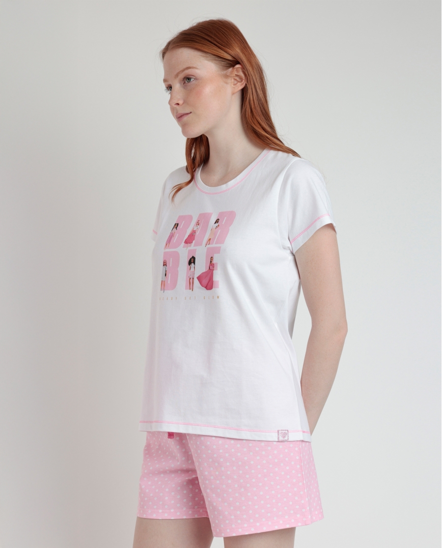BARBIE Pijama Manga Corta She Just Shines para Mujer ROSA BARBIE Pijama Manga Corta She Just Shines para Mujer ROSA