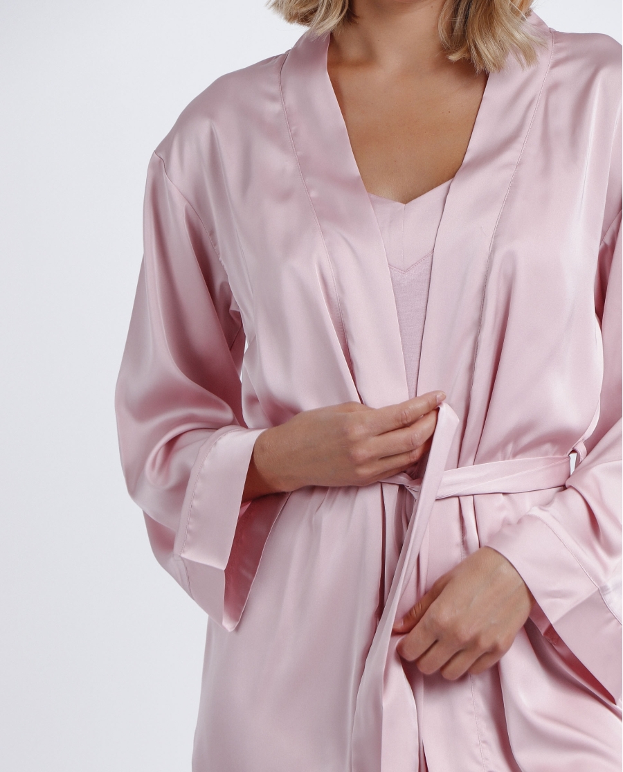 ADMAS CLASSIC Bata Manga Larga Satin Bands para Mujer PETALO ADMAS CLASSIC Bata Manga Larga Satin Bands para Mujer PETALO