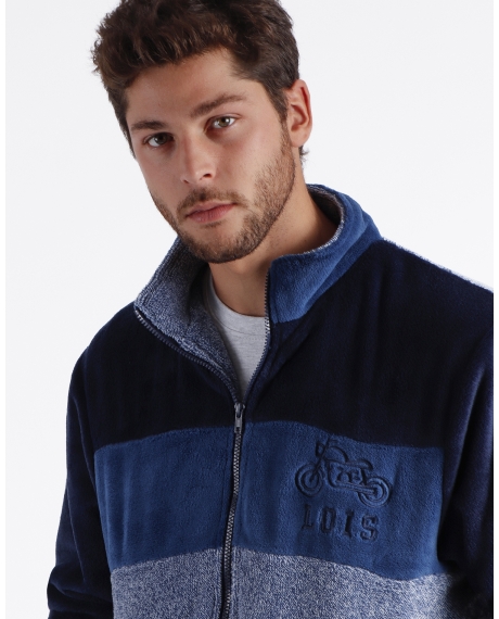 LOIS Bata Manga Larga Calentita Motor para Hombre MARINO 2