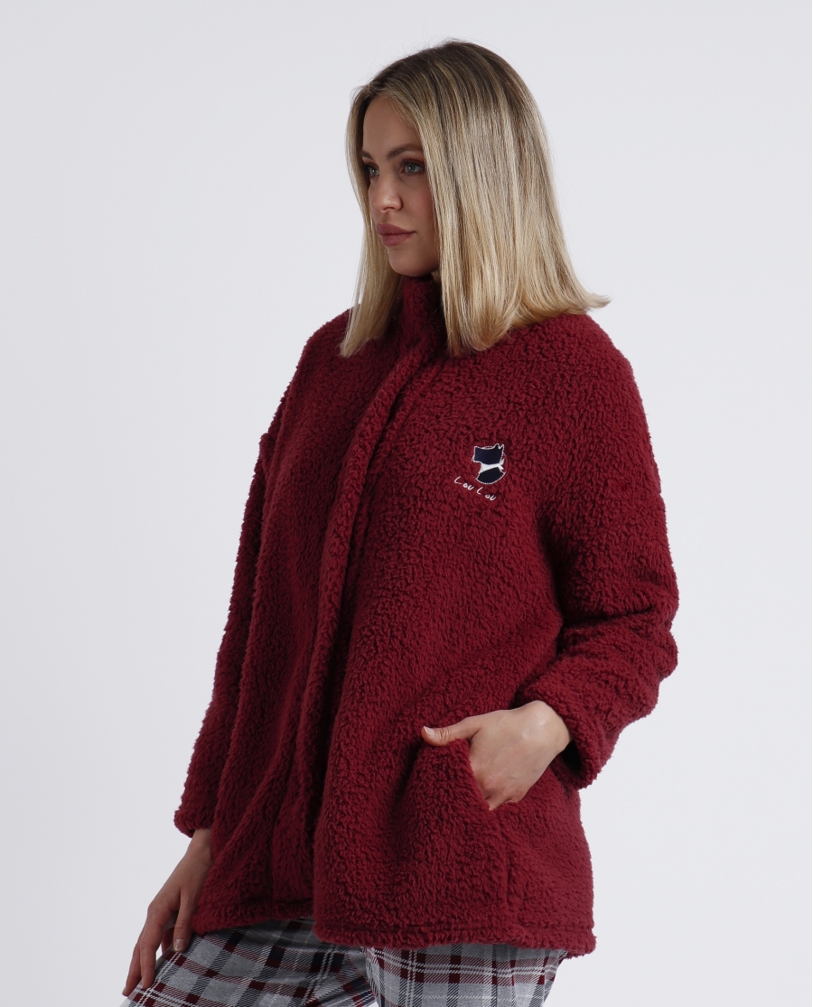 ADMAS Bata Manga Larga Calentita Goodnight para Mujer GRANATE ADMAS Bata Manga Larga Calentita Goodnight para Mujer GRANATE