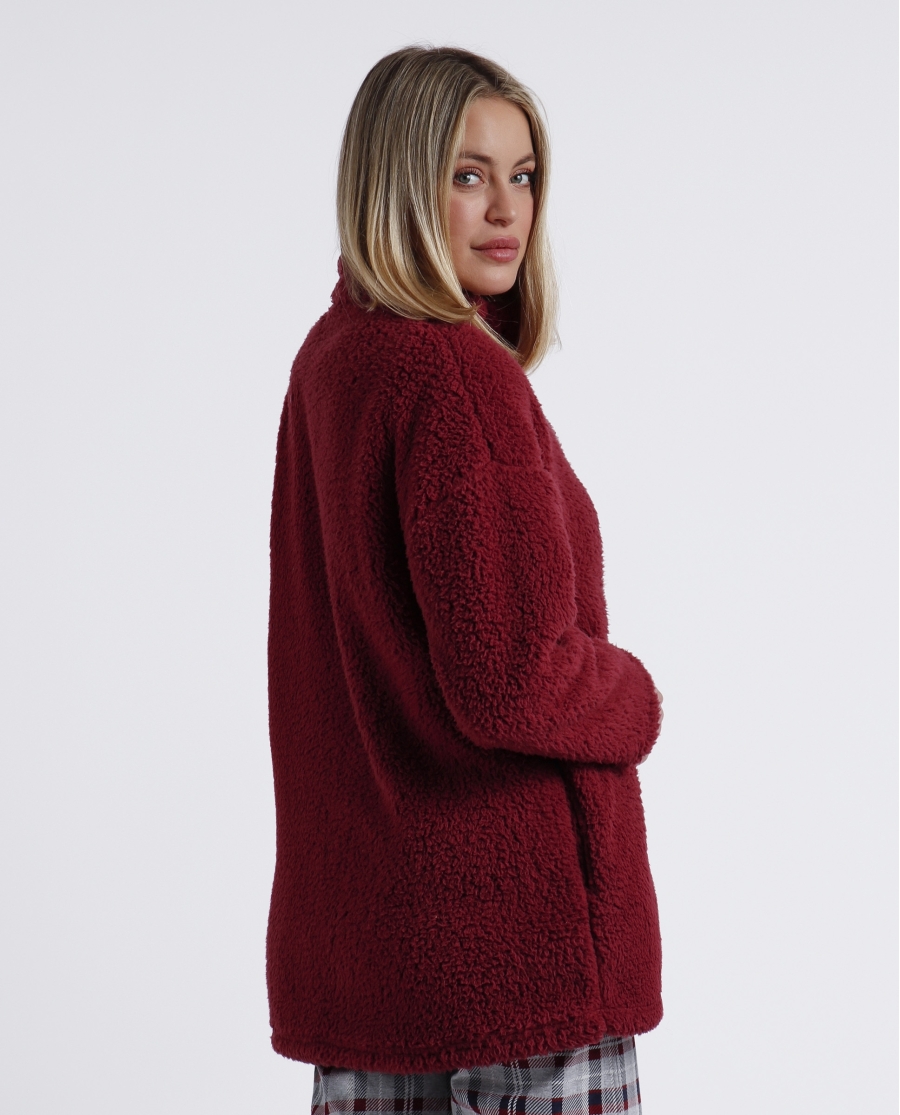 ADMAS Bata Manga Larga Calentita Goodnight para Mujer GRANATE ADMAS Bata Manga Larga Calentita Goodnight para Mujer GRANATE