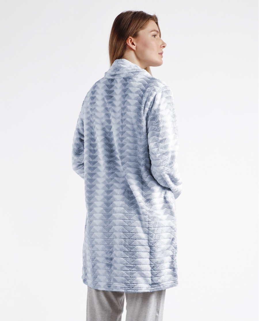 ADMAS CLASSIC Bata Manga Larga Calentita Triangle para Mujer AZUL