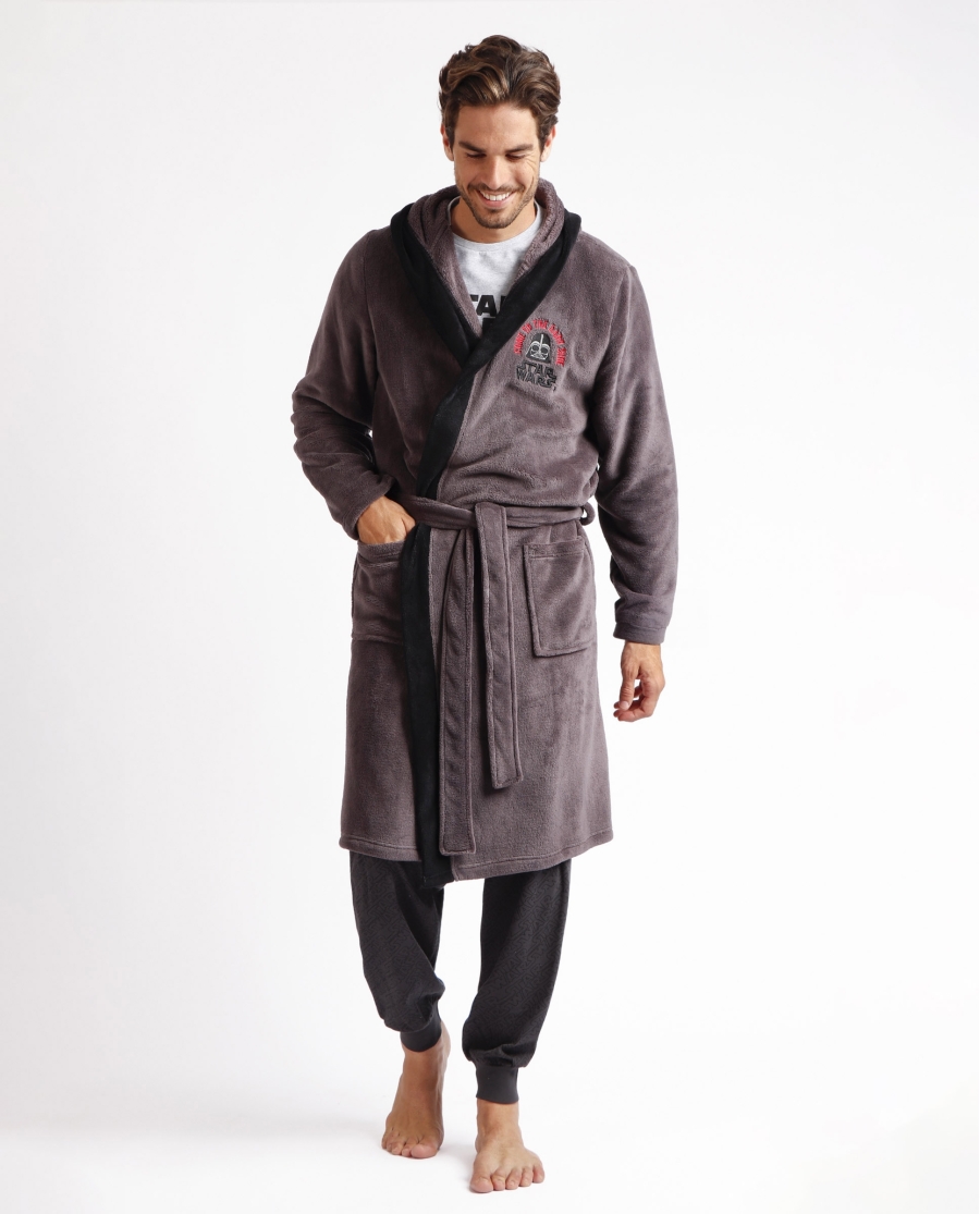STAR WARS Bata Manga Larga Calentita Star Wars para Hombre GRIS STAR WARS Bata Manga Larga Calentita Star Wars para Hombre GRIS