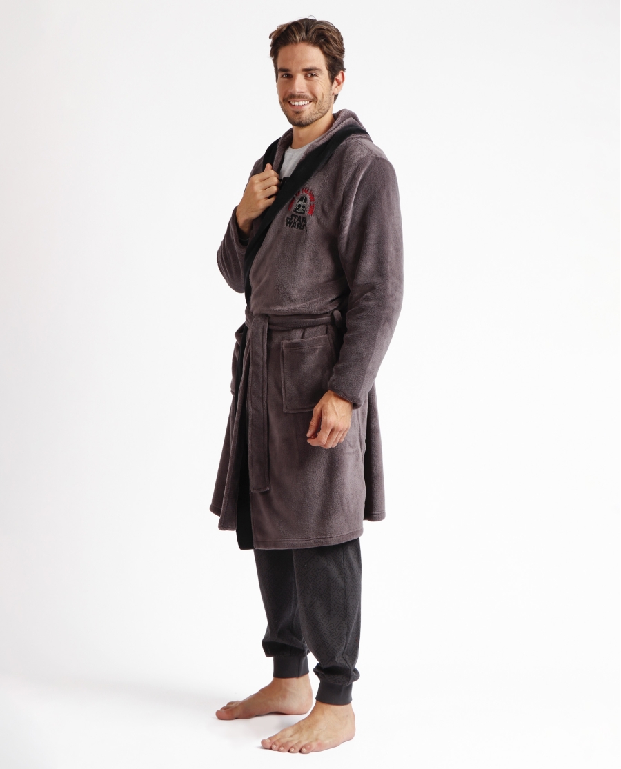 STAR WARS Bata Manga Larga Calentita Star Wars para Hombre GRIS STAR WARS Bata Manga Larga Calentita Star Wars para Hombre GRIS