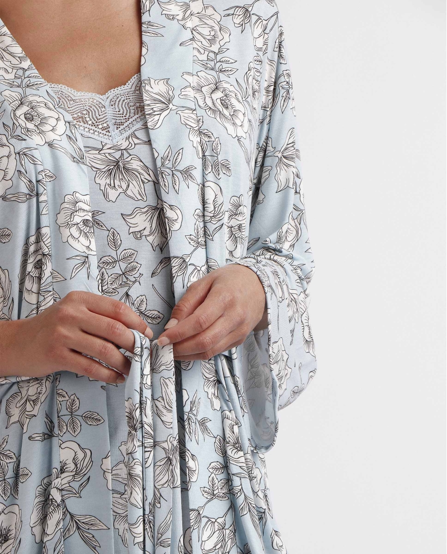 ADMAS GARDEN Bata Manga Larga Flowers para Mujer HIELO ADMAS GARDEN Bata Manga Larga Flowers para Mujer HIELO