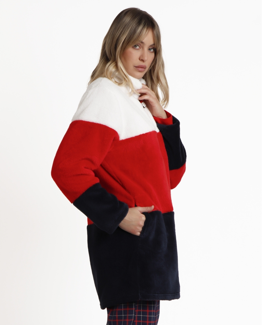 PEANUTS Bata Manga Larga Calentita Cold Snoopy para Mujer ROJO PEANUTS Bata Manga Larga Calentita Cold Snoopy para Mujer ROJO