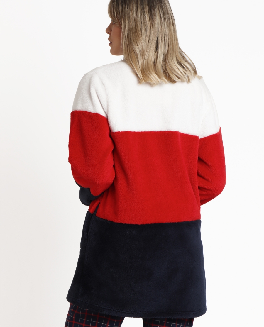 PEANUTS Bata Manga Larga Calentita Cold Snoopy para Mujer ROJO PEANUTS Bata Manga Larga Calentita Cold Snoopy para Mujer ROJO