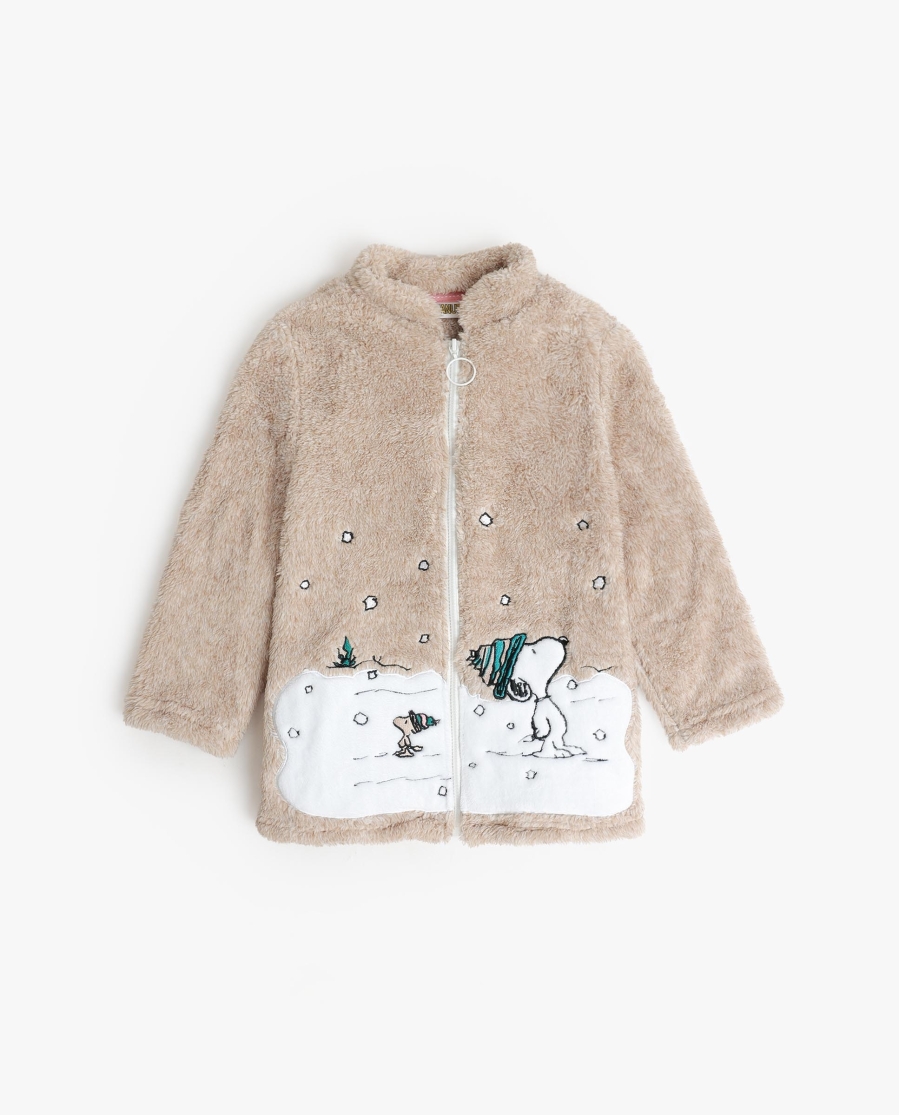 PEANUTS Bata Manga Larga Calentita Let It Snow para Niña BEIGE
