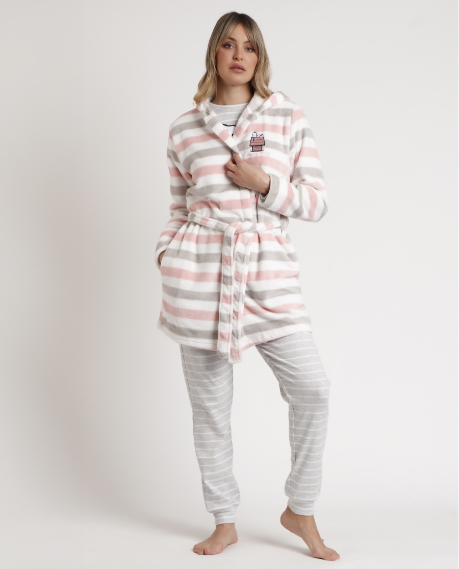 PEANUTS Bata Manga Larga Calentita Snoopy & Friends para Mujer MULTICOLOR PEANUTS Bata Manga Larga Calentita Snoopy & Friends para Mujer MULTICOLOR