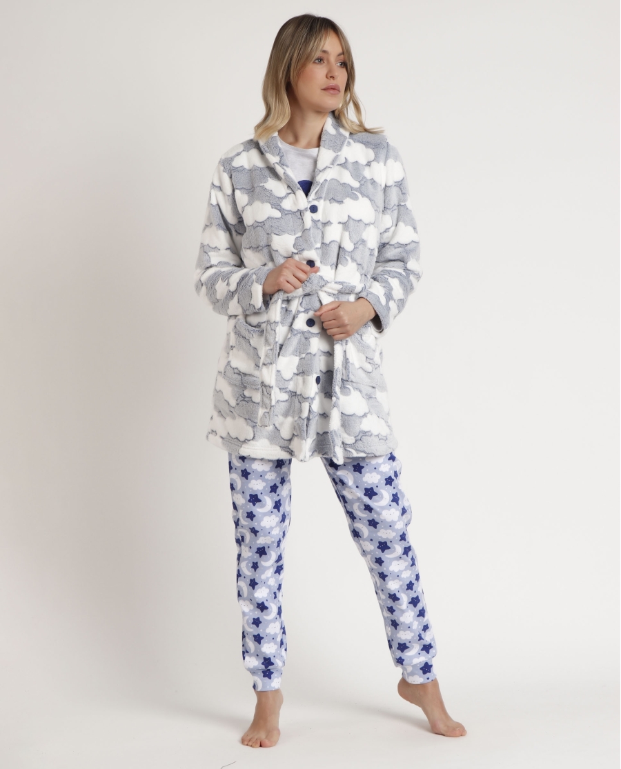 ADMAS Bata Manga Larga Dreams Come True para Mujer AZUL ADMAS Bata Manga Larga Dreams Come True para Mujer AZUL