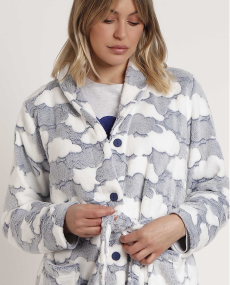 ADMAS Bata Manga Larga Dreams Come True para Mujer AZUL 2