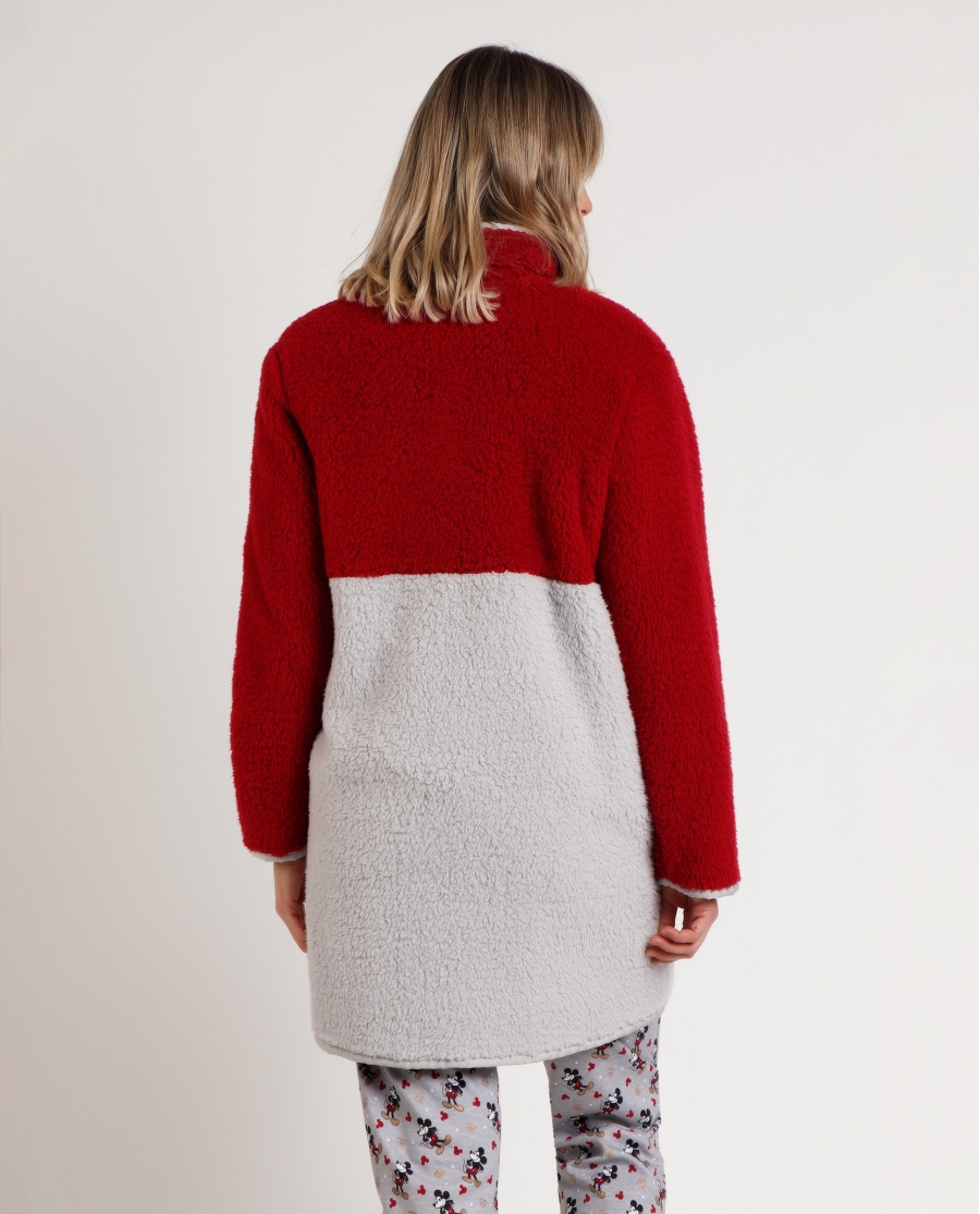 DISNEY Bata Manga Larga Calentita King Mickey para Mujer BURDEOS DISNEY Bata Manga Larga Calentita King Mickey para Mujer BURDEOS