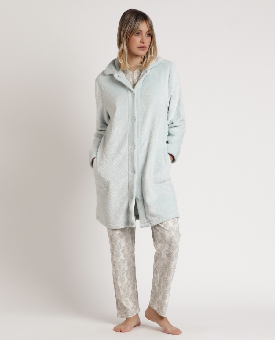 ADMAS CLASSIC Bata Manga Larga Calentita Aqua para Mujer AQUA ADMAS CLASSIC Bata Manga Larga Calentita Aqua para Mujer AQUA