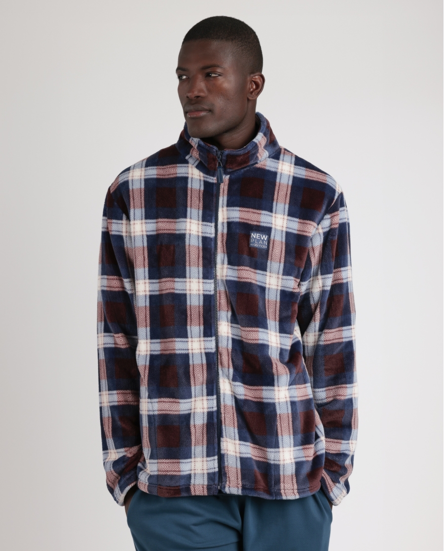 NEW PLAN Bata Manga Larga Calentita Dedraded para Hombre GRANATE NEW PLAN Bata Manga Larga Calentita Dedraded para Hombre GRANATE