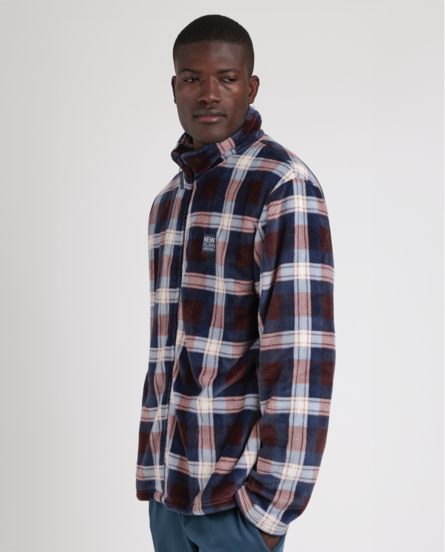 NEW PLAN Bata Manga Larga Calentita Dedraded para Hombre GRANATE NEW PLAN Bata Manga Larga Calentita Dedraded para Hombre GRANATE