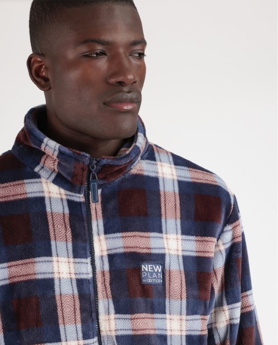 NEW PLAN Bata Manga Larga Calentita Dedraded para Hombre GRANATE NEW PLAN Bata Manga Larga Calentita Dedraded para Hombre GRANATE