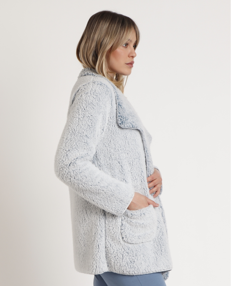 ADMAS HOME Bata Manga Larga Calentita Fluida para Mujer AZUL ADMAS HOME Bata Manga Larga Calentita Fluida para Mujer AZUL