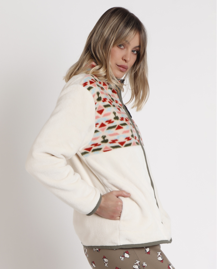 PEANUTS Bata Manga Larga Calentita Beagle Scouts para Mujer CRUDO