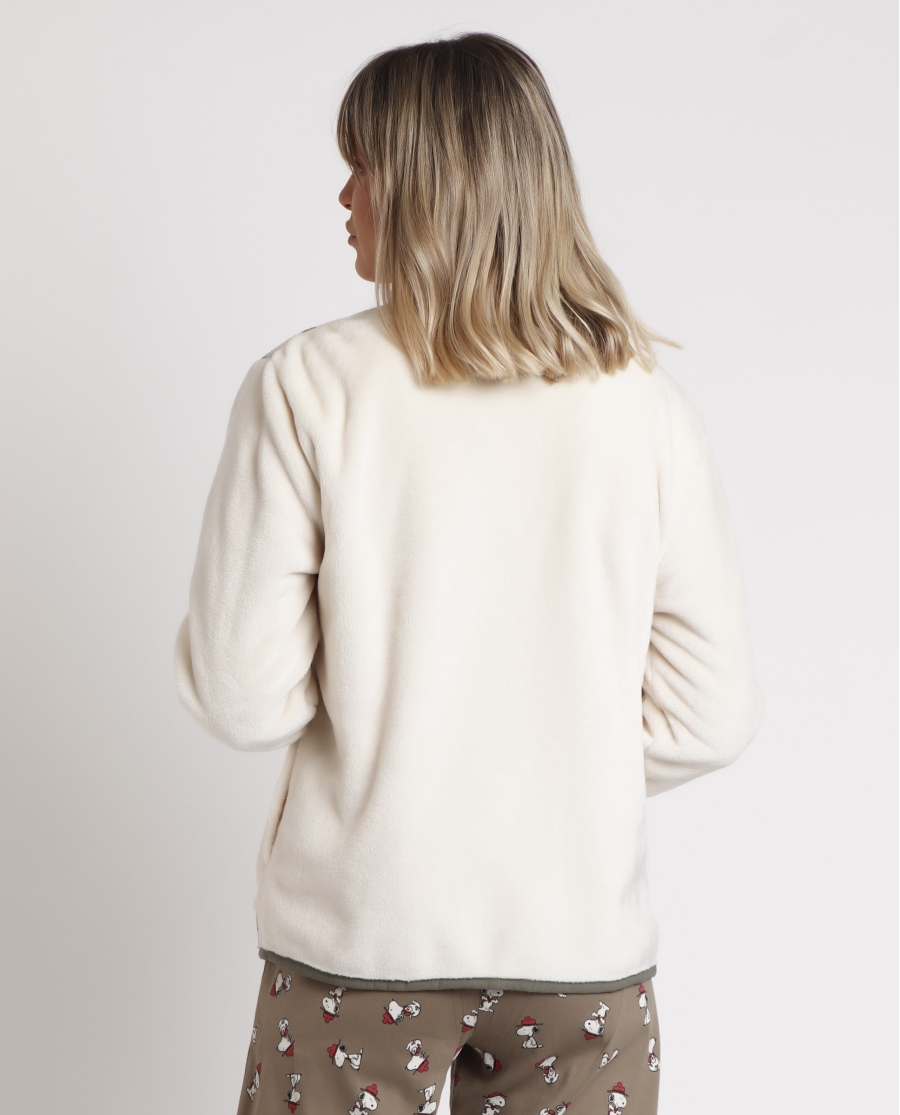 PEANUTS Bata Manga Larga Calentita Beagle Scouts para Mujer CRUDO