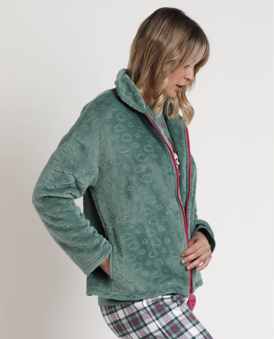 SANTORO GORJUSS Bata Manga Larga Calentita Be Kind To The Planet para Mujer VERDE HOJA SANTORO GORJUSS Bata Manga Larga Calentita Be Kind To The Planet para Mujer VERDE HOJA