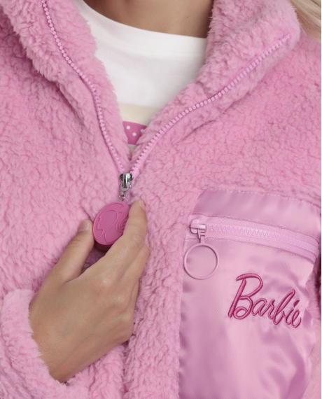 BARBIE Bata Manga Larga Calentita Borreguito Sweet para Mujer ROSA 2
